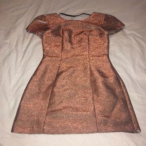 Express pink/gold/silver sparkly mini dress